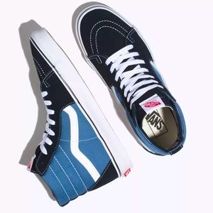 Vans sk8 hi blue navy white high top sneakers